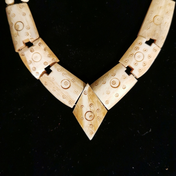 Carved Bone Necklace - Picture 2 of 2